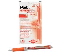 Pentel Lot de 12 BL77 EnerGel Roller gel rétractable séchage rapide pointe 0,7 mm Orange