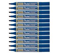 Pentel N860-C Lot de 12 Marqueurs permanents pointe biseautée moyenne Bleu