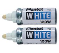 Pentel Marqueur peinture 100W – Pointe ogive large 6,6 mm – Blanc