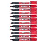 Pentel Lot De 12 Marqueurs Permanent Paint Marker Mmp20, Rouge