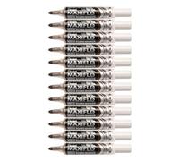 Pentel Maxiflo Lot de 12 marqueurs effaçables à sec tableau blanc Pointe biseautée large Encre liquide Marron MWL6-E