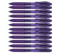 Pentel Lot De 12 Rollers Encre Gel Rétractable Energel X Bl107 Pointe 0,7 Mm Violet