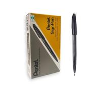 Pentel Lot de 12 S520 Sign Pen Stylo feutre à Pointe fibre fine Noir 1 unité (Lo