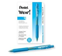 Pentel Lot de 12 Stylo-Bille Rétractable Corps Triangulaire Bleu clair