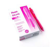 Pentel- BK440- Lot de 12 stylos bille rétractables couleur rose corps triangulaire confortable