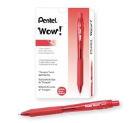 Pentel Lot de 12 Stylo-Bille Rétractable Corps Triangulaire Rouge