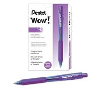 Pentel BK440 Lot de 12 stylos bille rétractables couleur violet corps triangulaire confortable