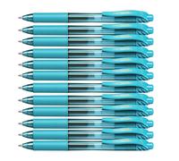 Pentel Lot De 12 Stylos Roller À Encre Gel Energel-X Bl107, Turquoise