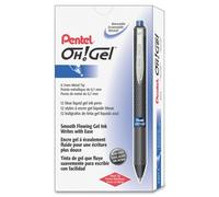 Pentel Lot De 12 Stylos Roller À Encre Gel "Oh! Gel" Bleu Tracé De 0,35 Mm