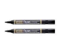 Pentel Lot De 2 Marqueurs Permanent N850 Pointe Ogive 1,5mm Noir