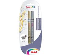 Pentel - Lot de 2 marqueurs permanents Pointe fine Or et Argent