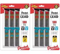 Pentel Lot de 2 recharges de plomb Super Hi-Polymer (C257BPHB6), version originale, 0,5/0,7 mm