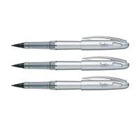 PENTEL Lot de 3 Feutres plume Tradio TRJ74 corps gris Alu encre Noire