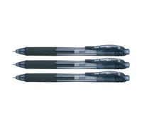 Pentel Lot De 3 Liquids Stylo Roller À Encre Gel Energel-X Bln105, 0,25 Mm, Noir