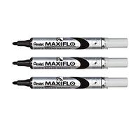 Pentel Marqueur pour tableau blanc Maxiflo Green Label – Pointe conique – Noir