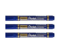 Pentel Lot De 3 Marqueurs Permanent Marker N860 Pointe Biseautée 2-4mm Bleu