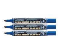Pentel Lot De 3 Marqueurs Permanent Maxiflo Nlf60 Bleu