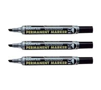 Pentel Lot De 3 Marqueurs Permanent Maxiflo Nlf60 Pointe Biseautée 1 - 3,5mm Noir