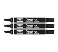 Pentel N 60-A Marqueur Permanent à Pointe biseautée Noir