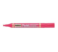 Pentel Lot De 3 Marqueurs Permanent N860, Rouge, Pointe Biseautée,