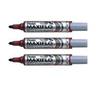 Pentel Lot De 3 Marqueurs Pour Tableau Blanc Maxiflo Mwl5m Marron