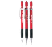Pentel Lot de 3 porte-mines automatiques 0,3 mm (A313-B) rouge 120 DX avec capuchon en métal et poignée en caoutchouc