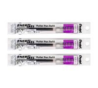 Pentel Lot De 3 Recharges Lr7 Pour Roller Energel Liquide Pte 0,7 Tracé 0,35 Mm Violet