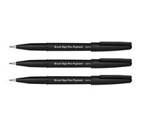 Pentel Lot De 3 Stylos Feutre Brush Sign Pen Sesp15-Ax Encre Noire Pigmentée