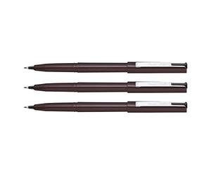 PENTEL Lot de 3 Stylos Feutre JM 20 Plume Plastique Tracé Fin 0,45-0,55mm Noir