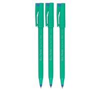 Pentel Lot de 3 stylos roller bleus R50 à pointe fine rembourrée 0,8 mm Largeur de trait 0,4 mm 77 % recyclé
