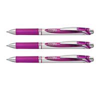 Pentel Lot De 3 Stylos Roller Encre Gel Energel Bl77, Magenta