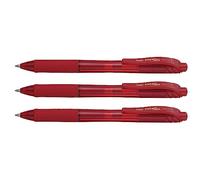 PENTEL Lot de 3 Stylos Roller Encre Gel EnerGel-X BL107 Pointe 0,7mm Rouge