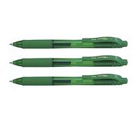 PENTEL Lot de 3 Stylos Roller Encre Gel Rétractable ENERGEL X BL107 Pointe 0,7 mm Vert