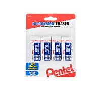 Pentel Lot de 4 gommes Hi-Polymer Blanc Petit format (ZEH05BP4)