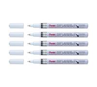 PENTEL Lot de 5 Marqueurs Peinture PAINT MARKER MFP10 Pointe Extra Fine Blanc