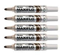 Pentel Lot De 5 Marqueurs Pour Tableau Blanc Maxiflo Mwl5m Marron