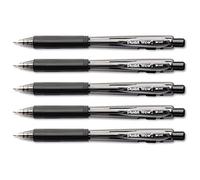 Pentel Stylo Bille Wow Rétractable, Pointe Large, Grip Caoutchouc, Encre Noir