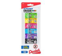 Pentel Lot de 6 gommes Hi-Polymer - Couleurs assorties - ZEH05CRBP6M