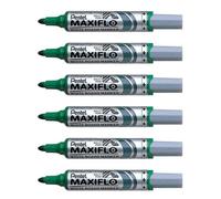 Pentel Lot De 6 Marqueurs Pour Tableau Blanc Maxiflo Mwl5m Vert