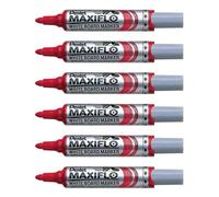 Pentel Lot De 6 Marqueurs Tableau Blanc Maxiflo Mwl5m Rouge