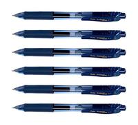PENTEL Lot de 6 Rollers encre gel rétractable ENERGEL X BL107 Pointe 0,7 mm Bleu nuit