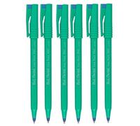 Pentel Lot de 6 stylos roller bleus R50 à pointe fine rembourrée 0,8 mm Largeur de trait 0,4 mm 77 % recyclé
