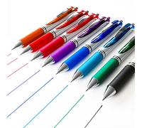 Pentel - Lot de 8 stylos rétractables à encre gélifiée EnerGel XM BL77, 0,7 mm (noir, vert, bleu clair, bleu, violet, rose, rouge, orange)