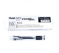 Pentel LR10-A Lot de 12 Recharges encre gel Pointe métal 1 mm Noir