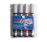Pentel – Marqueur tableau blanc Maxiflo – pointe ogive – pochette de 4 Blanc G