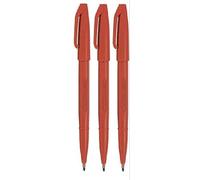 Pentel Marron Original Sign Pen S520 Fibre marqueurs à pointe stylos plume de couleur Fineliner 2 mm 1 mm Largeur de trait (lot de 3)