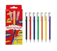 Pentel Mattehop Lot de 7 rouleaux en gel 1 mm Couleurs originales
