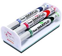 Pentel Maxiflo Brosse + 4 Marqueurs à pointe conique moyenne Noir/Bleu/Rouge/Vert