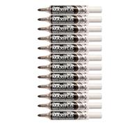 Pentel Maxiflo Lot de 12 marqueurs effaçables à sec tableau blanc Pointe biseautée large Encre liquide Marron
