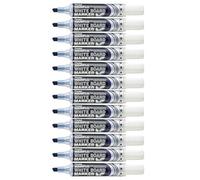 Pentel Maxiflo Lot de 12 marqueurs effaçables à sec tableau blanc Pointe biseautée large Encre liquide Bleue